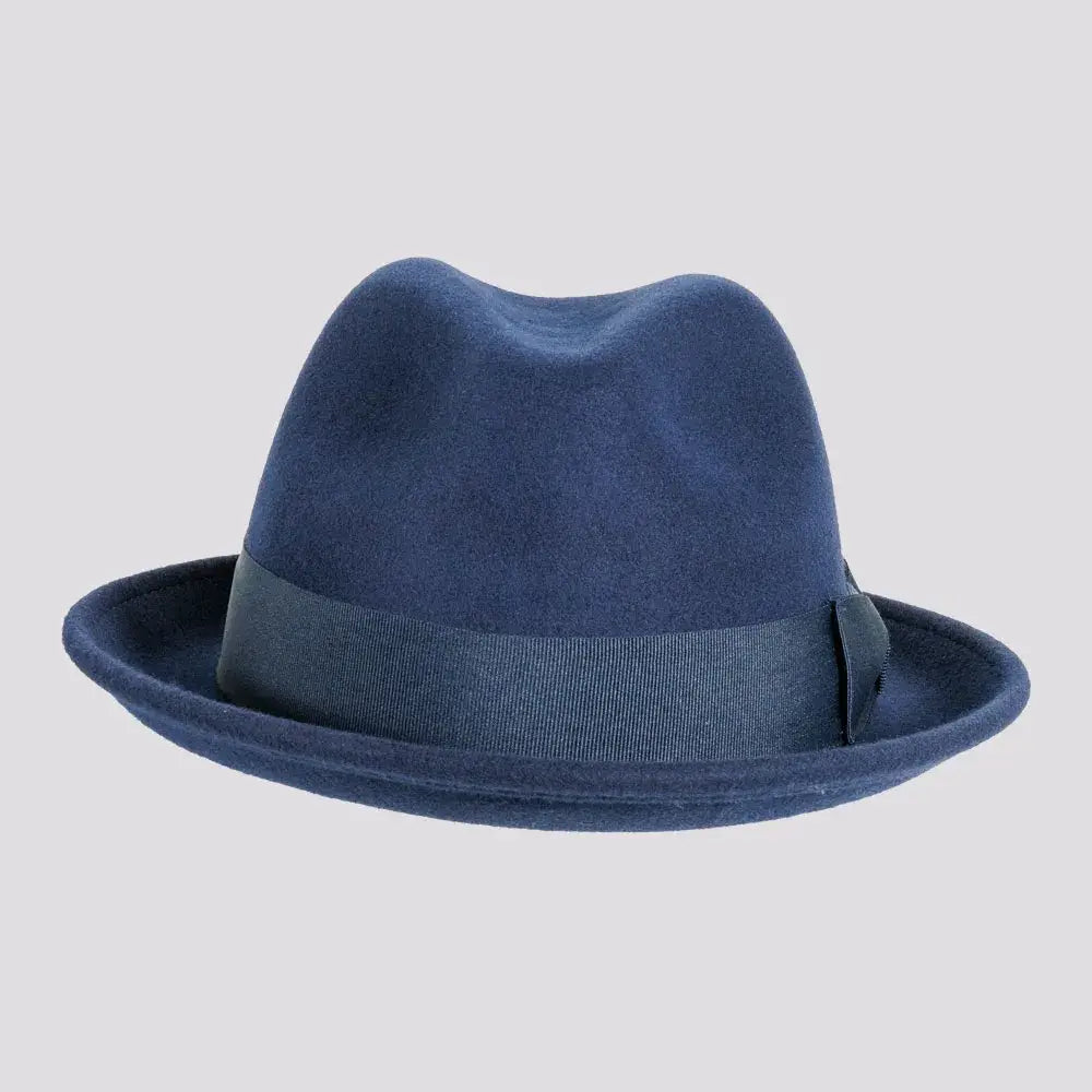 American Hat Makers - Crushable Wool Felt Pinch Front Hat - Style Pablo: Black / XL