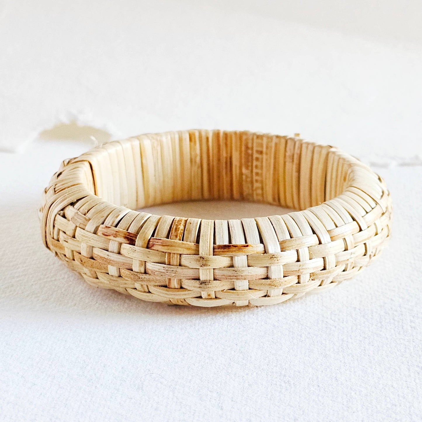 Bisjoux - Rattan straw cane bangle bracelet set handmade renewable: Set
