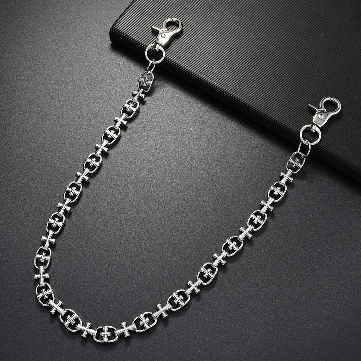 ACCITY - FASHION PERSONALITY CROSS YOUTH JEANS CHAIN_CWMM4875: Silver / (OS) 1