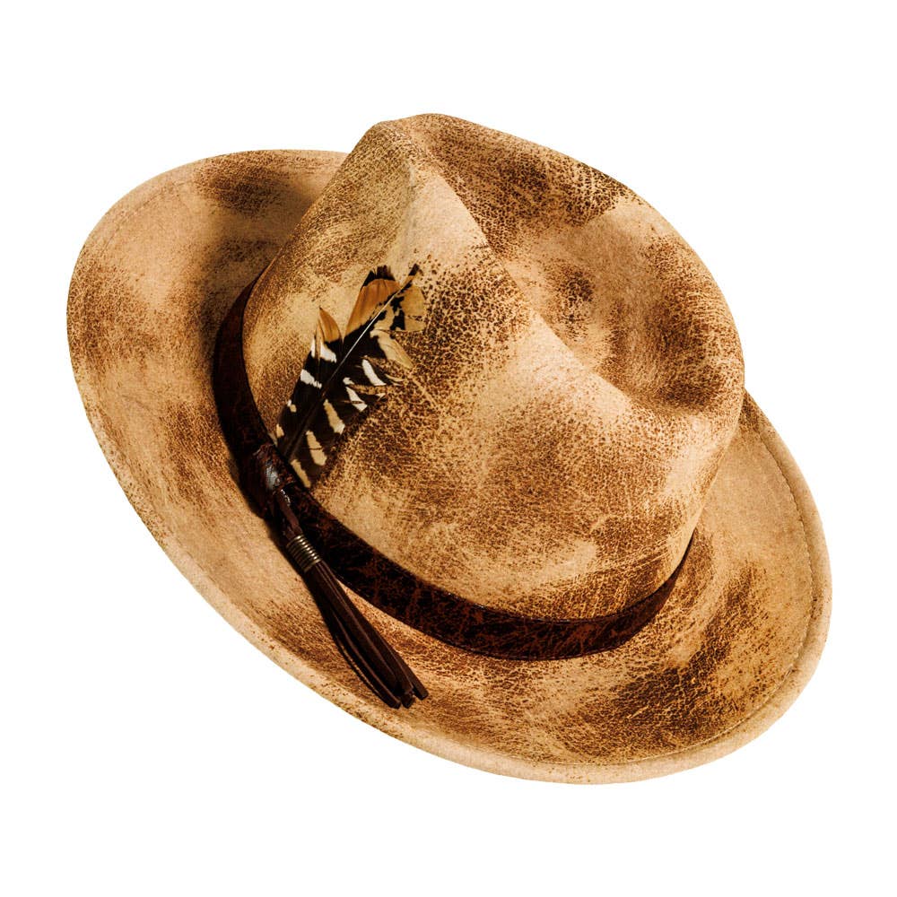 American Hat Makers - Wool Felt Packable Hat - Style Bootlegger Open Sizing 6: Ivory / LG