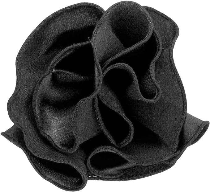 Dubal Brothers - Vittorio Farina Round Satin Pocket Square with Embroidered Piping: White and Red