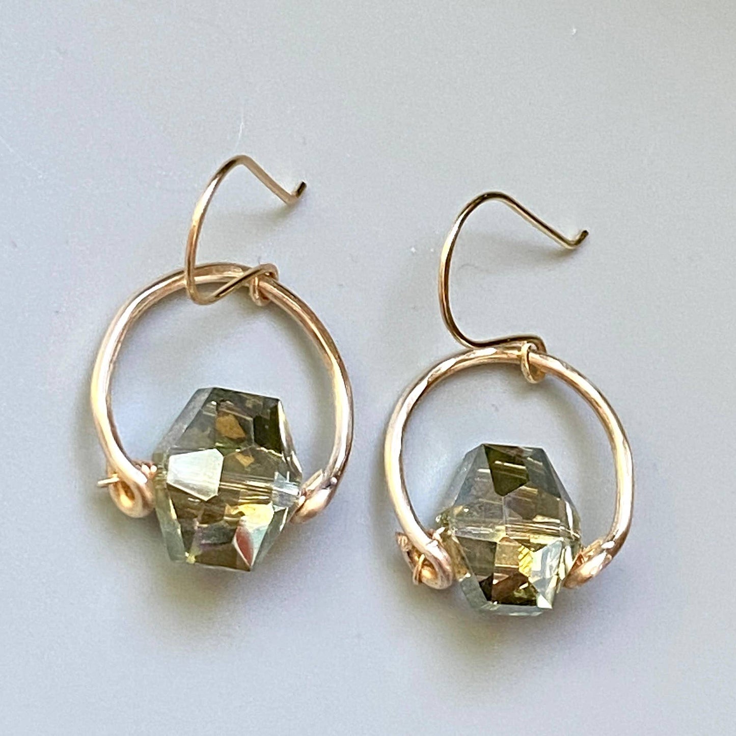 Marble Designs Jewelry - Gold Double Hoop Hammered Necklace Earrings Set : Silver