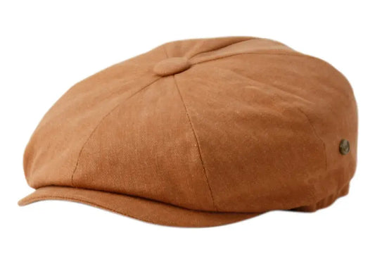 Epoch hats - Herringbone Cotton Newsboy Cap: Rust