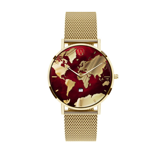 Woodstock Zambon - Mother of Pearl- Amaranth Waterproof Watch