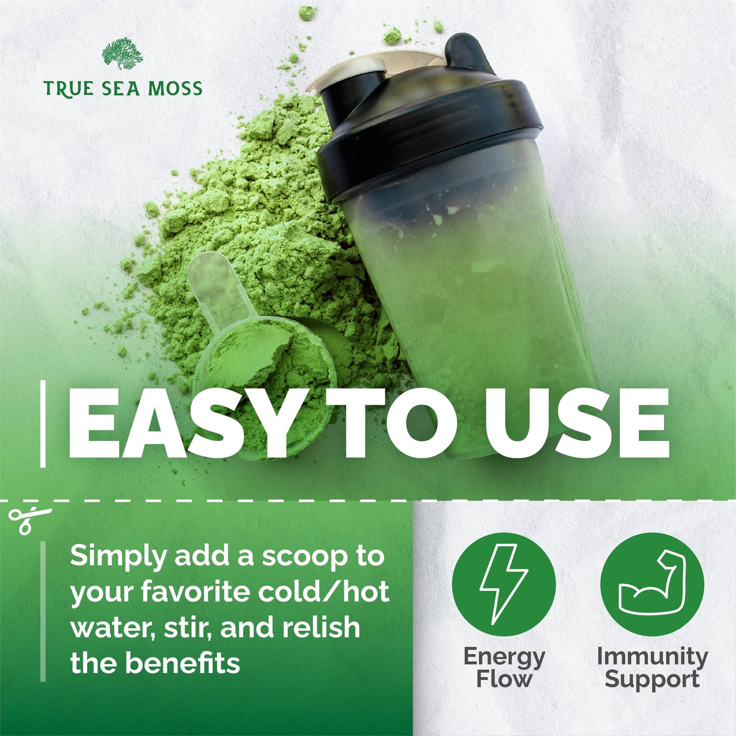 TrueSeaMoss - Sea Moss Green Superfood Blend with Spirulina, Ashwagandha