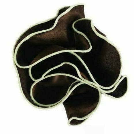 Dubal Brothers - Vittorio Farina Round Pocket Square with Embroidered Piping Var. 01 by Classy Cufflinks: Navy/White (040)