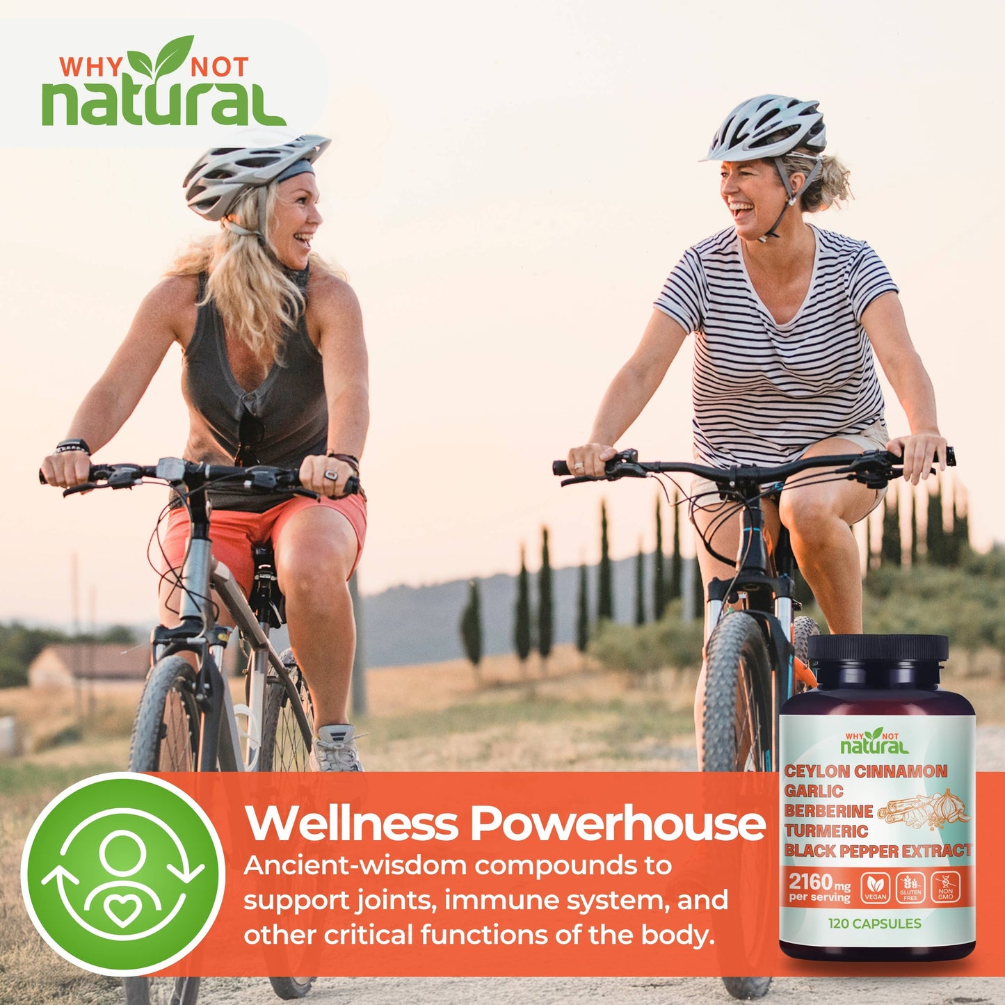 WhyNotNatural - 5-in-1 Organic Ceylon Cinnamon Capsules, Blood Sugar Support