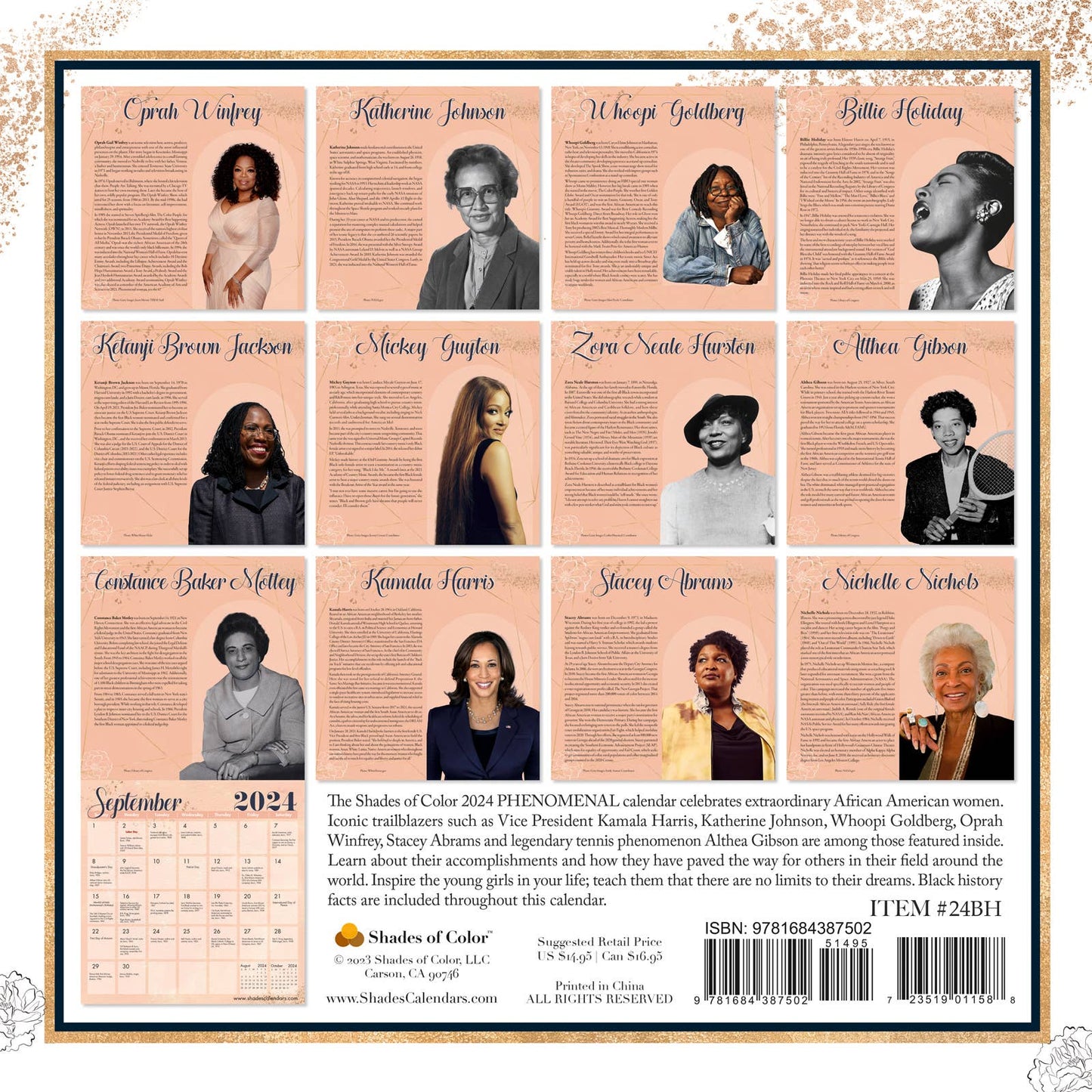 Shades of Color, LLC - 2024 Black History: Phenomenal Women Wall Calendar