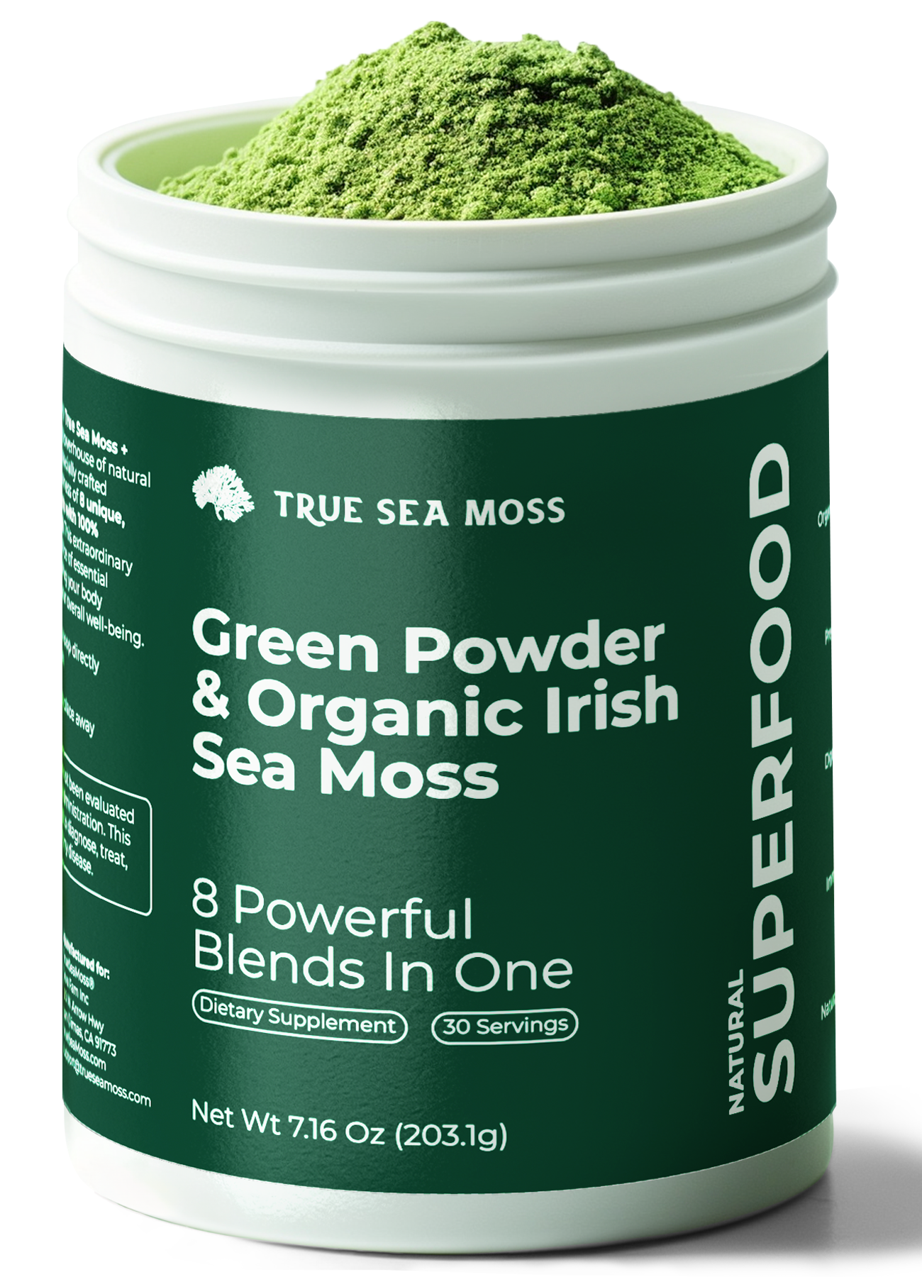 TrueSeaMoss - Sea Moss Green Superfood Blend with Spirulina, Ashwagandha