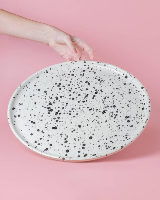 Alfar Tierra Cocida - Large Ceramic Pizza Plate 34 cm/GALAXY Mottled