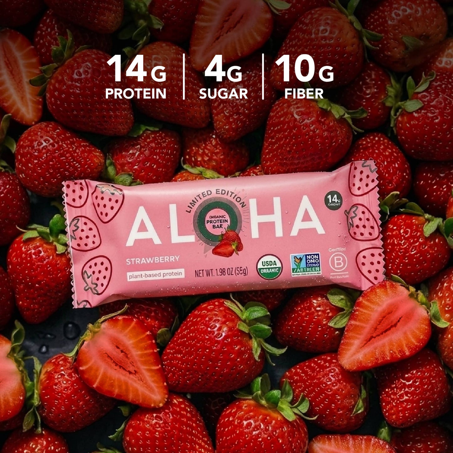 Aloha - Strawberry - Protein Bars: 12 Bar Box
