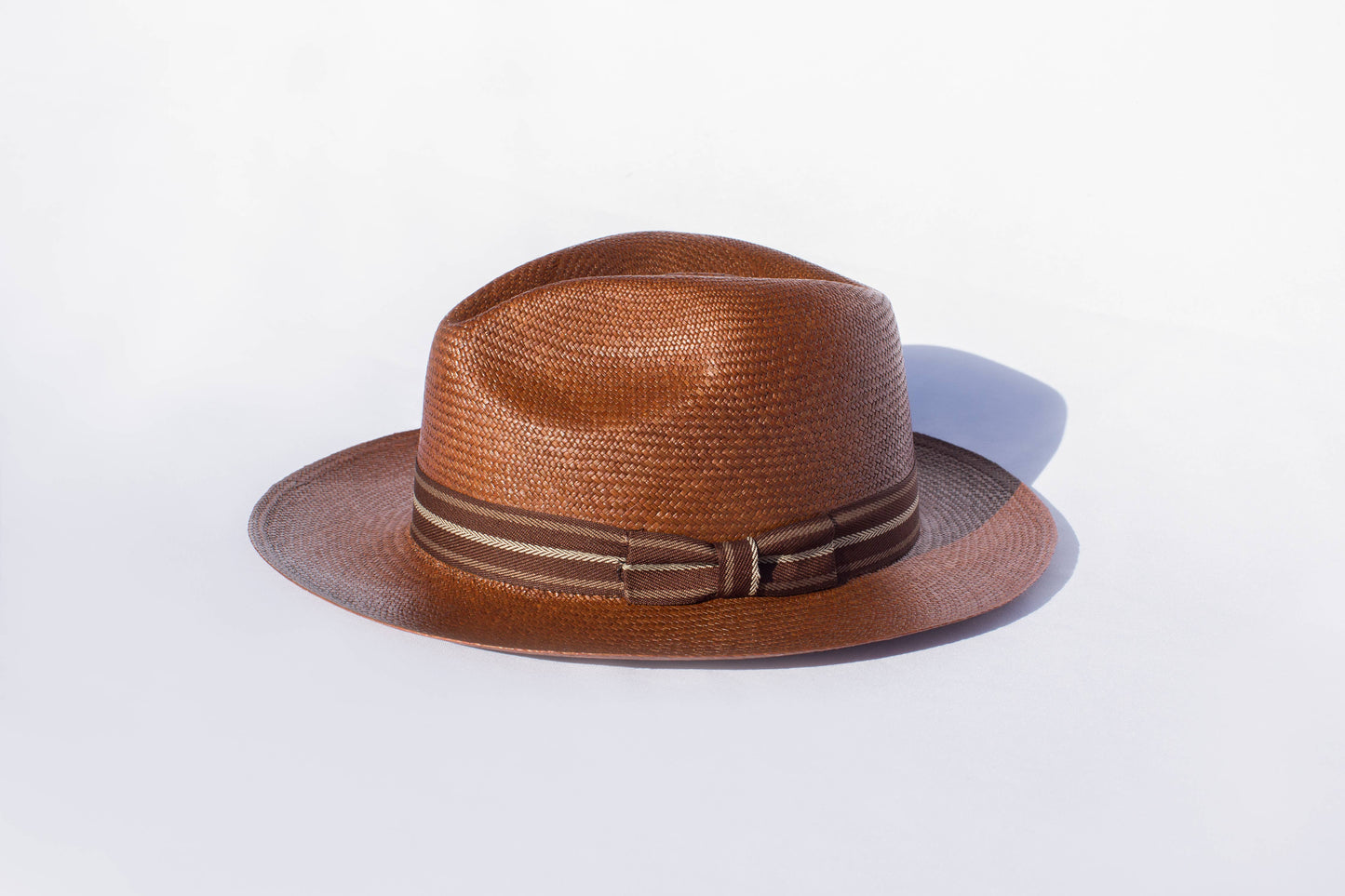 Elegancia Tropical Genuine Panama Hats - Classic Caramel Panama Hat - Handmade Straw Summer Hat: Large