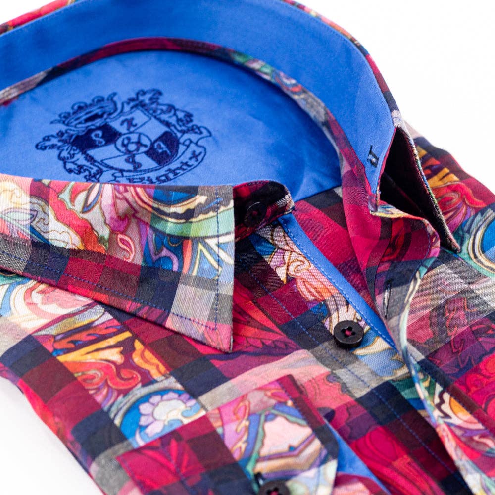 EIGHT X - DIGITAL RED PRINT SHIRT #M-503: RED / XXLARGE