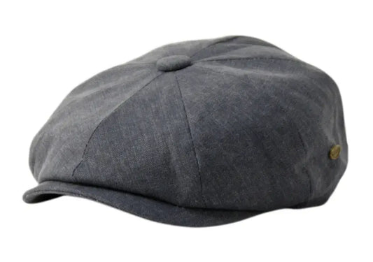 Epoch hats - Herringbone Cotton Newsboy Cap: Navy