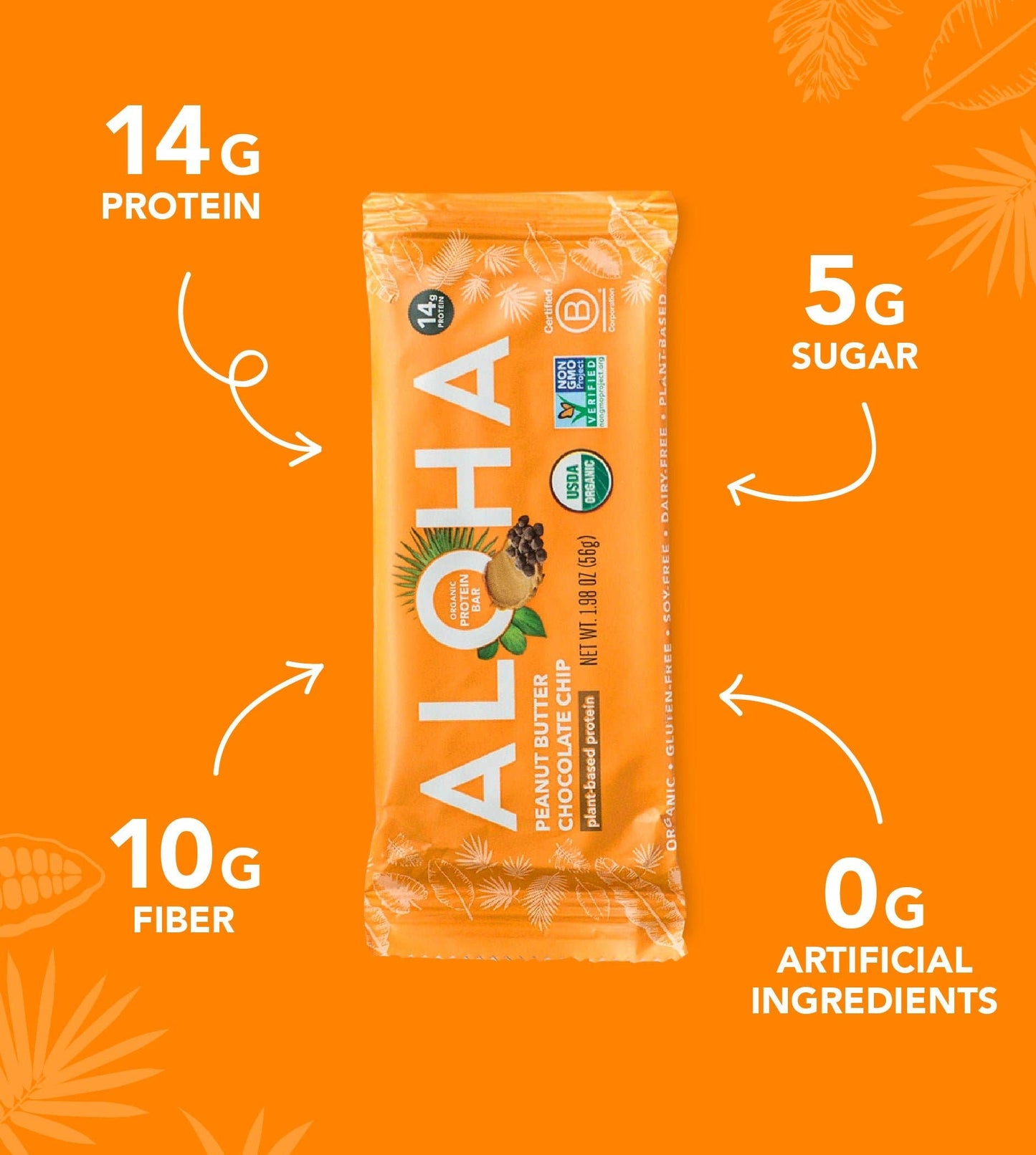 Aloha - Peanut Butter Chocolate Chip Protein Bar: 12 Bar Box