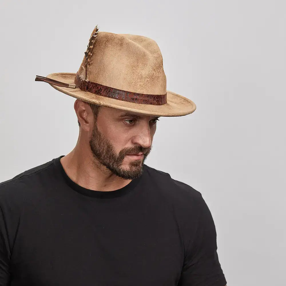 American Hat Makers - Wool Felt Packable Hat - Style Bootlegger Open Sizing 6: Ivory / LG