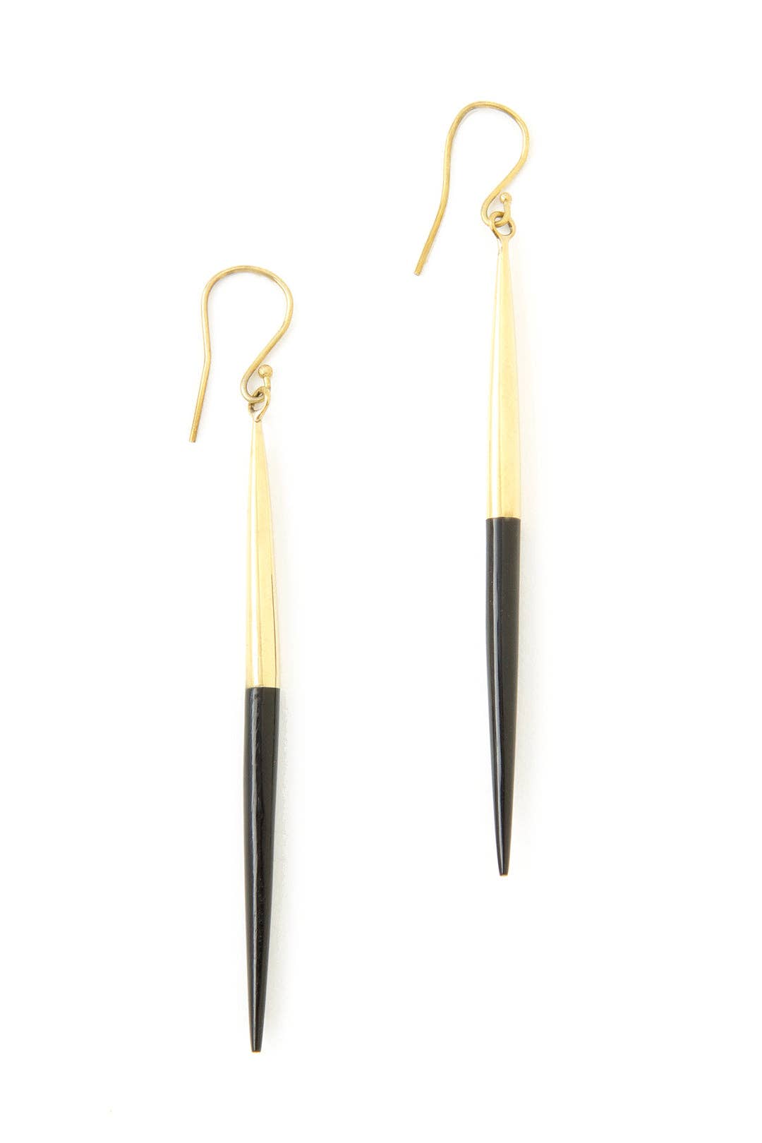 Swahili | AFRICAN MODERN - Kenyan Brass & Cow Horn Javelin Earrings