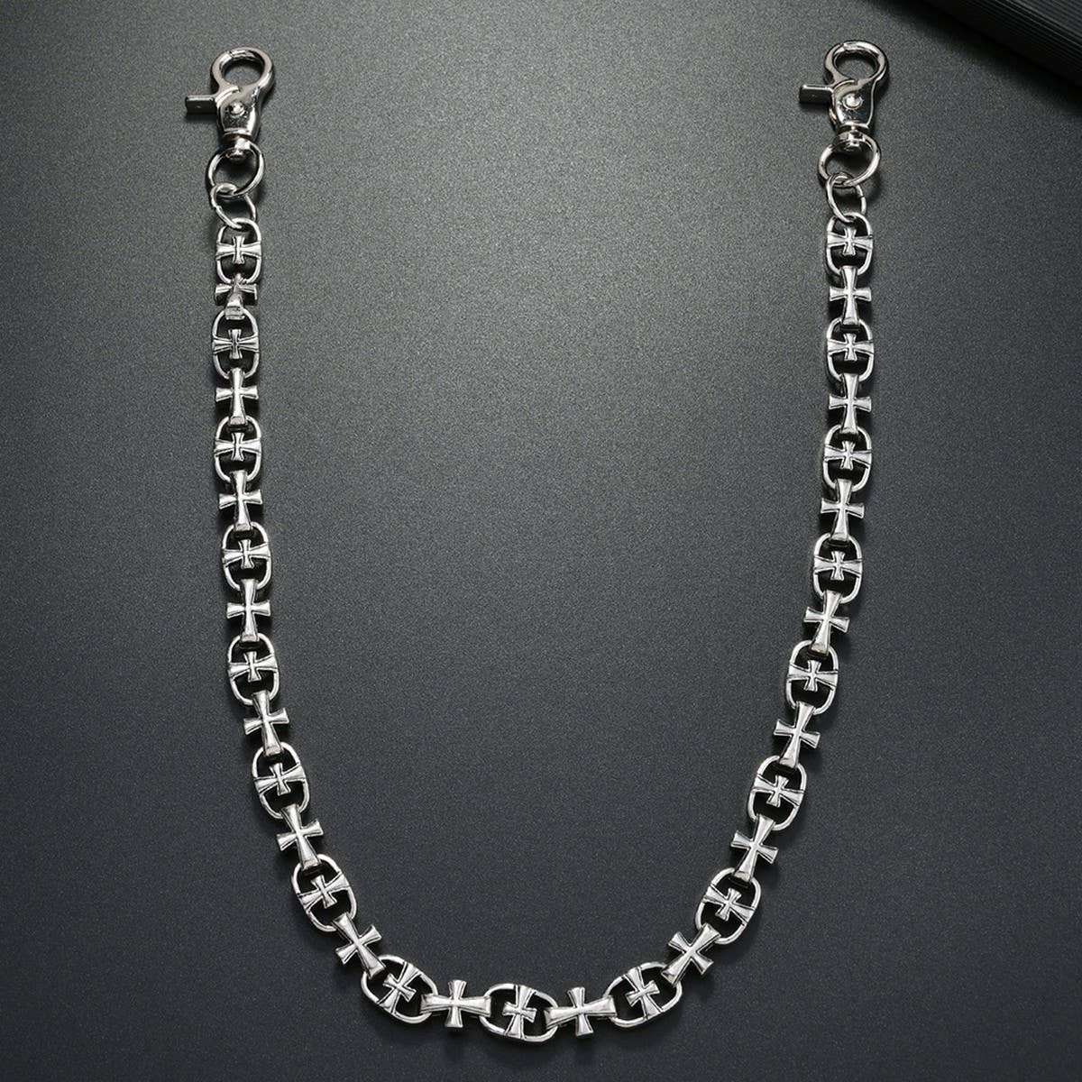 ACCITY - FASHION PERSONALITY CROSS YOUTH JEANS CHAIN_CWMM4875: Silver / (OS) 1