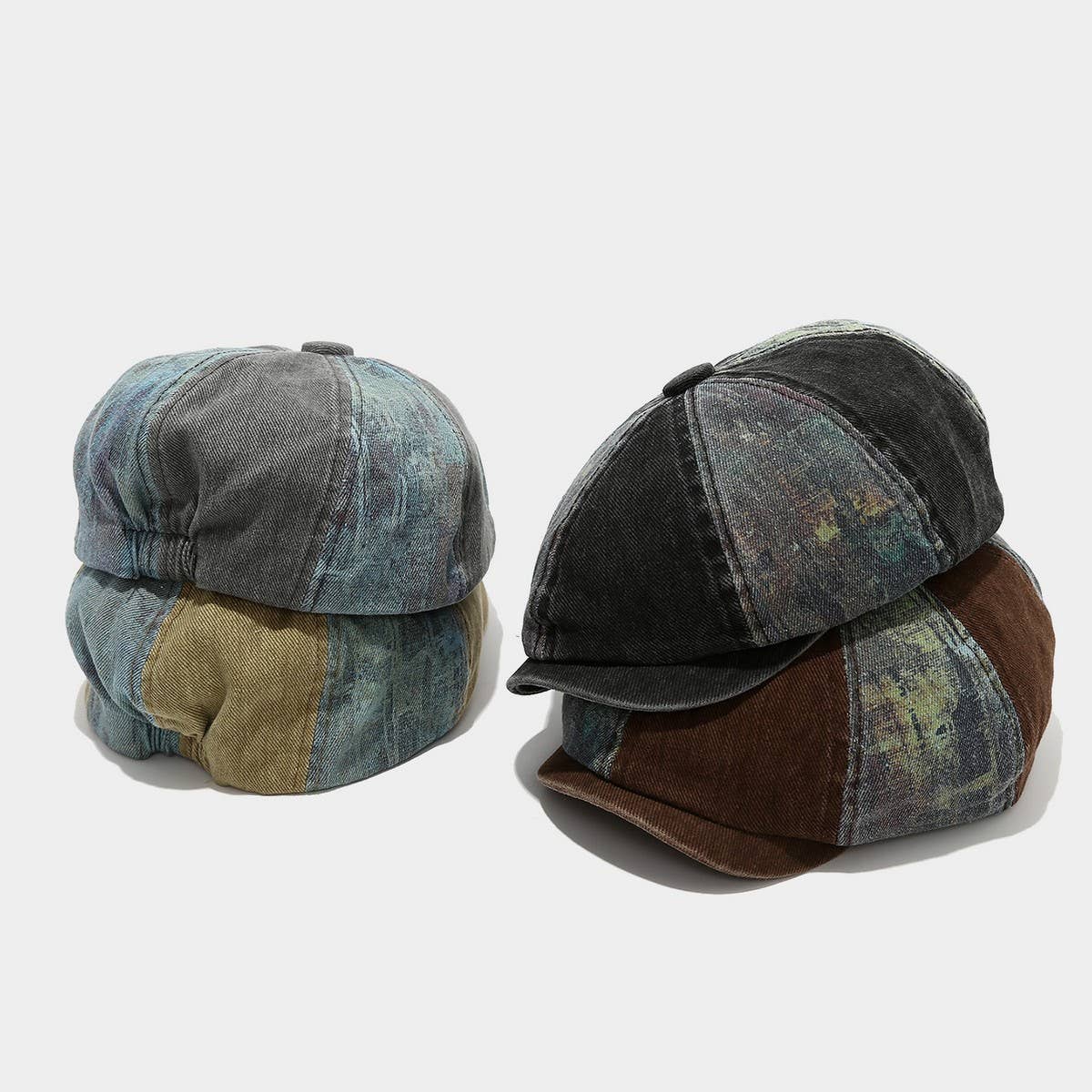 ACCITY - Vintage Washed Newsboy Cap for Men Women_CWAH04572: DARKBROWN / (OS) 1