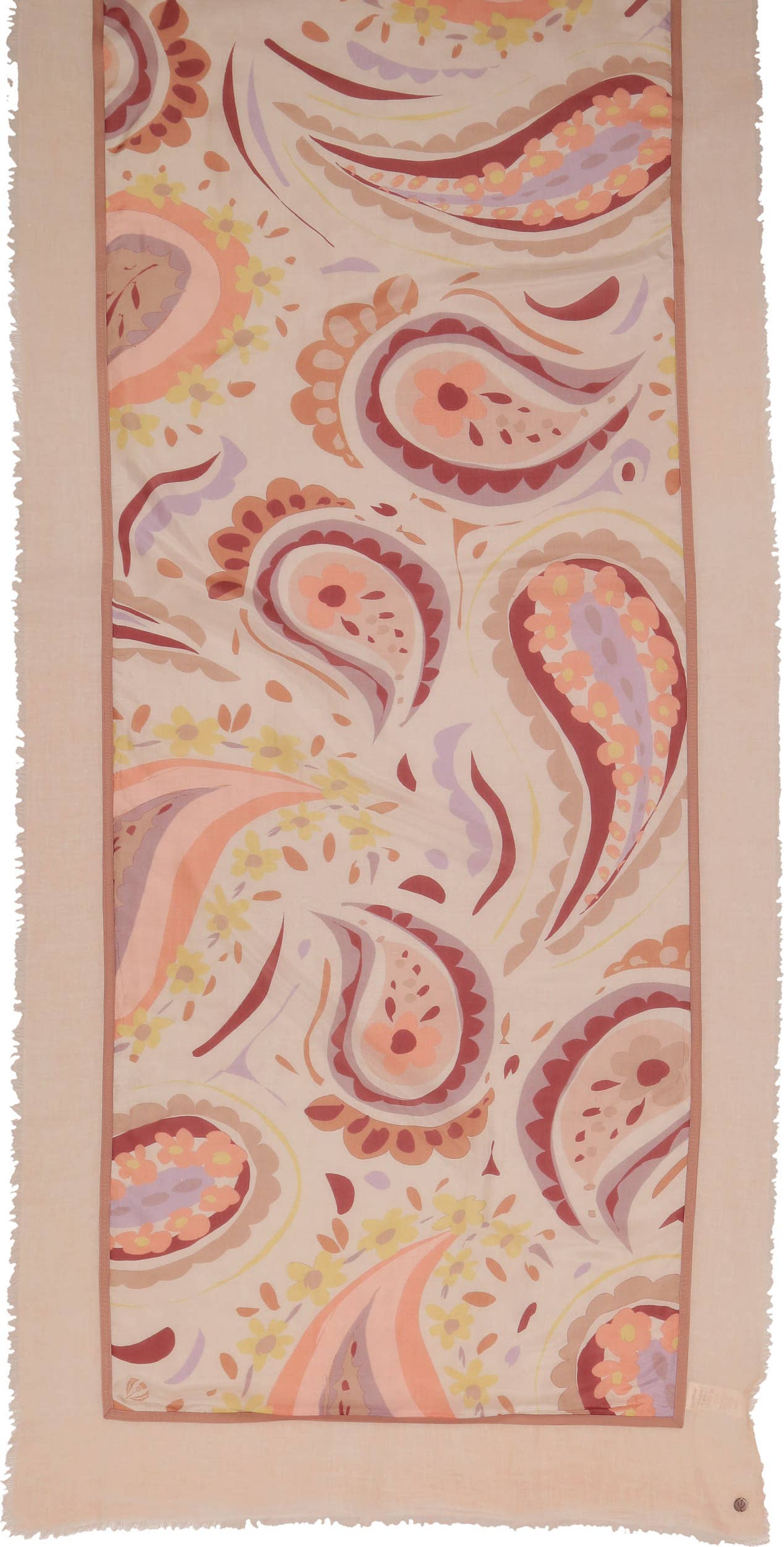 FRAAS - The Scarf Company - Summer Paisley Patchwork Wrap: Pale Peach