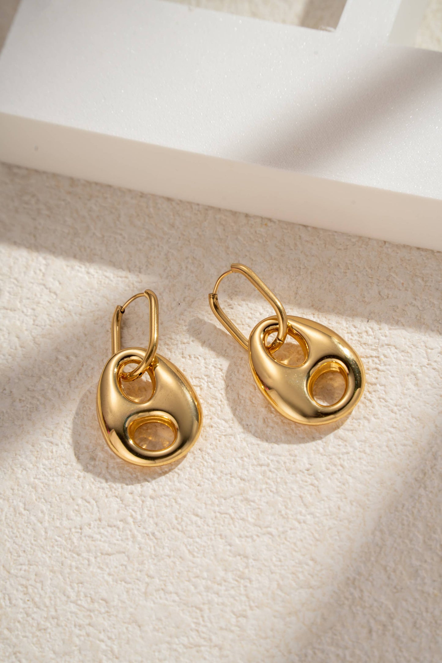 COSMOS - Sculpted Gold Loops Open Circle Stainless Steel