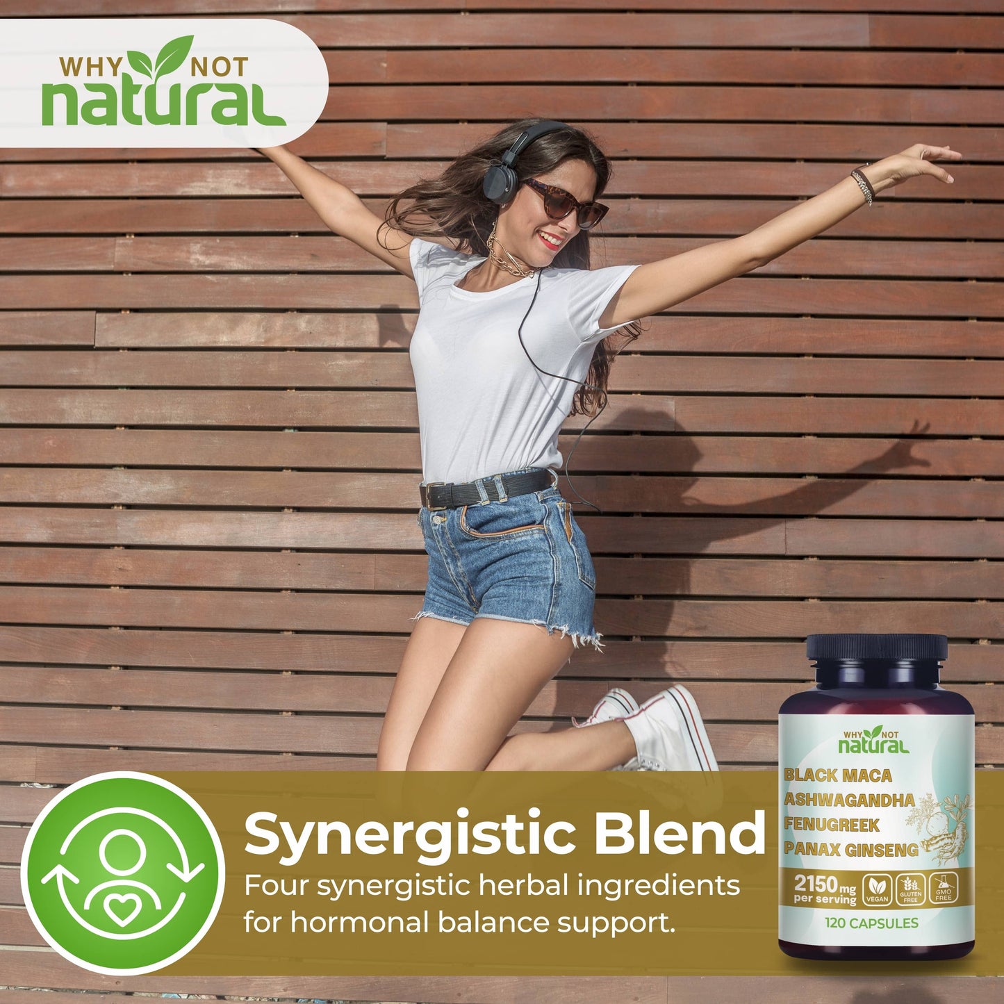 WhyNotNatural - 4-in-1 Organic Black Maca Root, Supplement for Men and Women