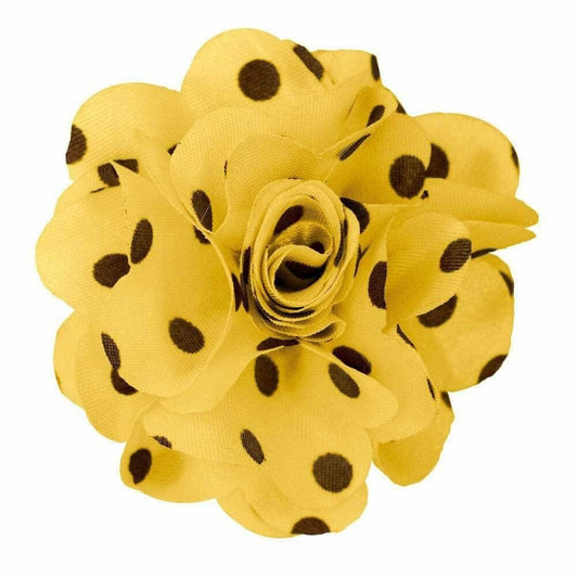 Dubal Brothers - Vittorio Vico Men's Formal Polka Dot Flower Lapel Pin: Flower Pin Suit Accessories Pins for Suit or Tuxedo by Classy Cufflinks: Gold & Brown (104) / One Size