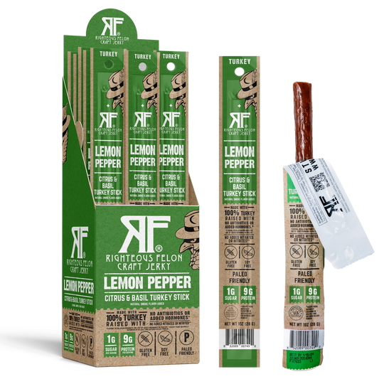Righteous Felon Craft Jerky - Righteous Felon Lemon Pepper Turkey Stick 1oz