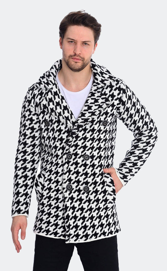 LCR Black Edition - 12285C Black/Ecru - Cardigan Sweater: Black/Ecru / L