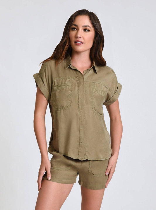Blanc Noir - Phoenix Tencel Camp Shirt JLS: Burnt Olive / S