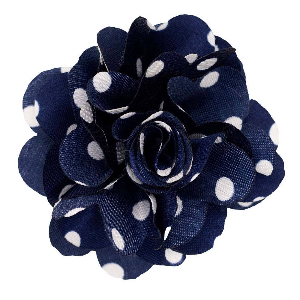 Dubal Brothers - Vittorio Vico Men's Formal Polka Dot Flower Lapel Pin: Flower Pin Suit Accessories Pins for Suit or Tuxedo by Classy Cufflinks: Black & White (38) / One Size