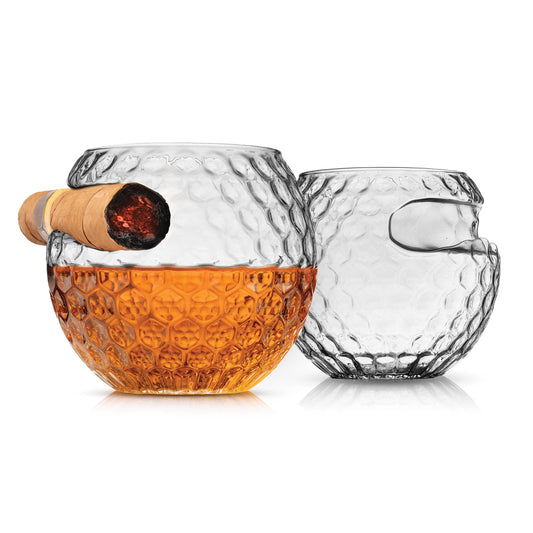 Godinger - Set of Two Golf Ball Cigar Glass - Sports - Gifts for Him