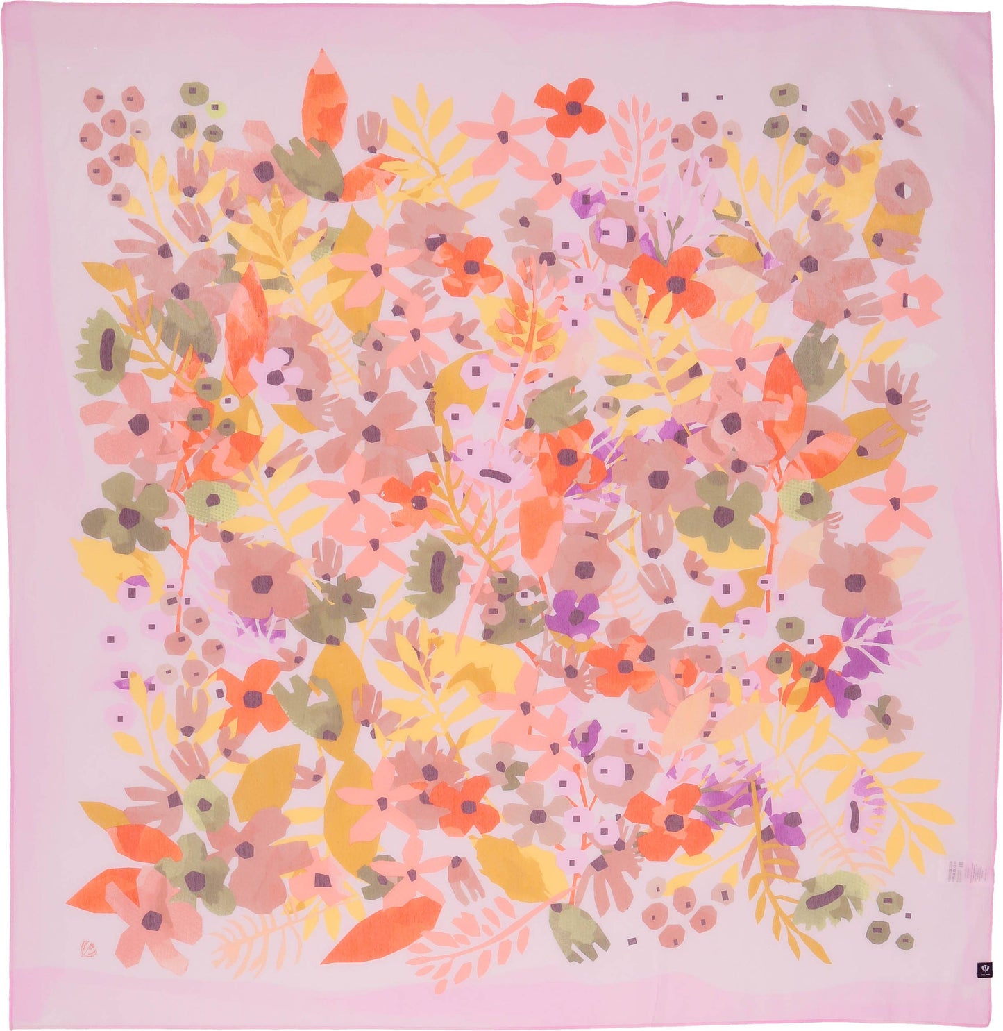 FRAAS - The Scarf Company - Floral Artistry Cotton Silk Square: Orchid Pink