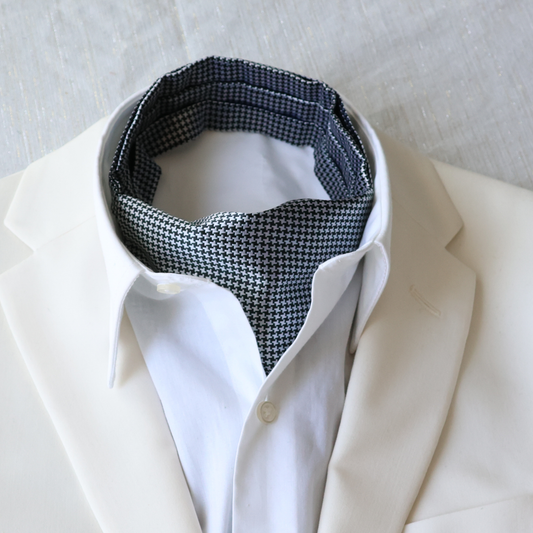 Tie Mood - Modern Design Black & White Ascot Tie