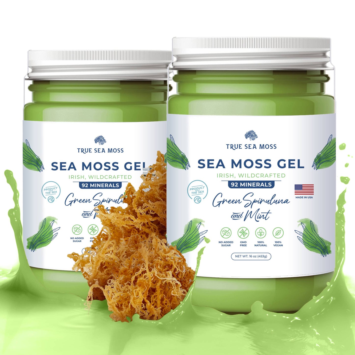 TrueSeaMoss - GREEN SPIRULINA SEA MOSS GEL: 1 Pack