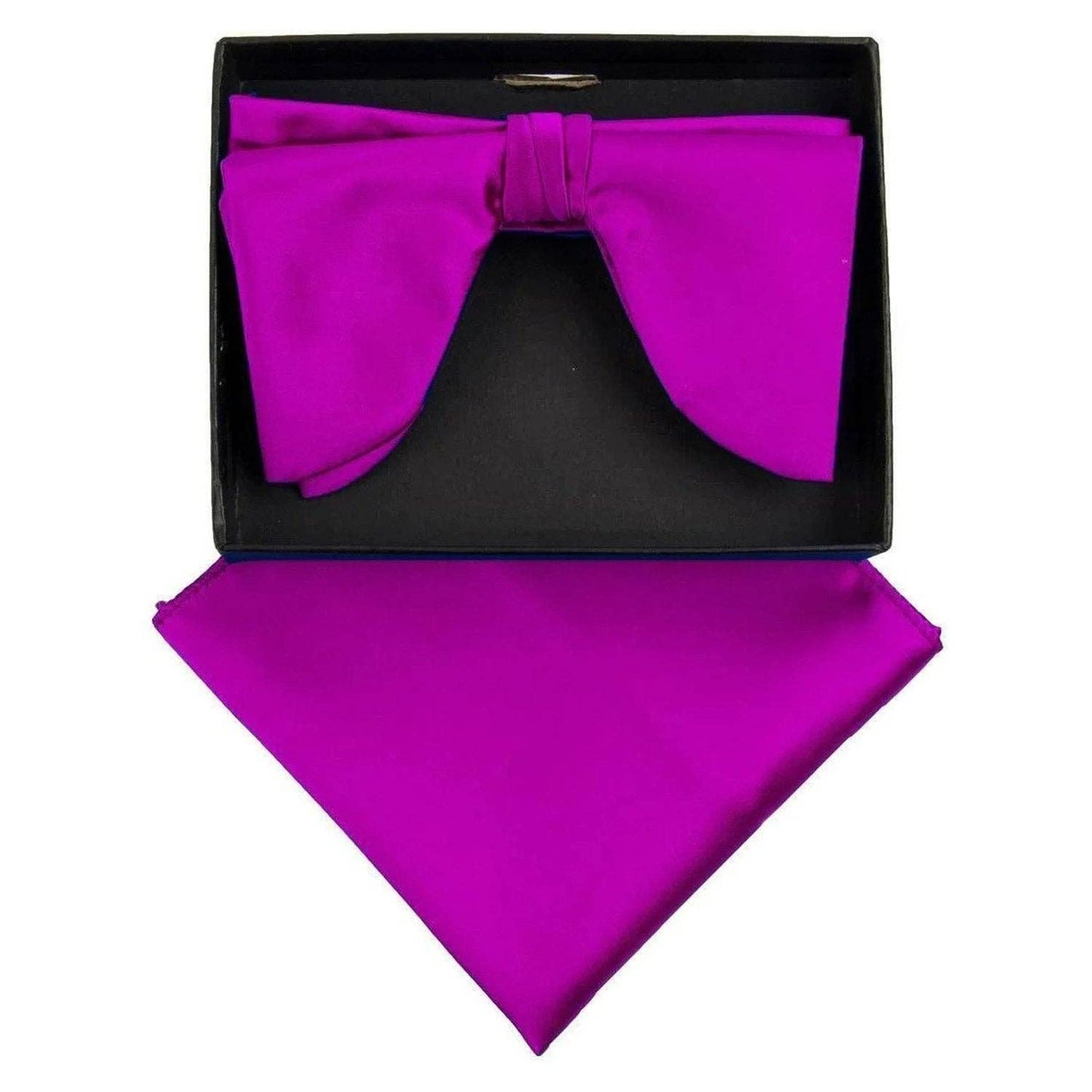 Dubal Brothers - Vittorio Farina Edwardian Bow Tie & Pocket Square by Classy Cufflinks: Black