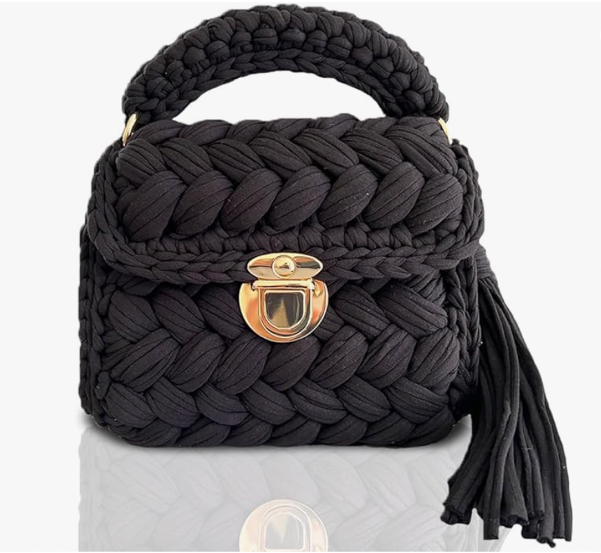 CHQEL - CHQEL Evening Clutch Bag for Women, Handmade Crochet Wedding