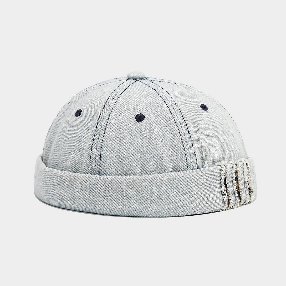 ACCITY - Washed Denim Brimless Sailor Cap Unisex_CWAH04670: Blue / (OS) 1