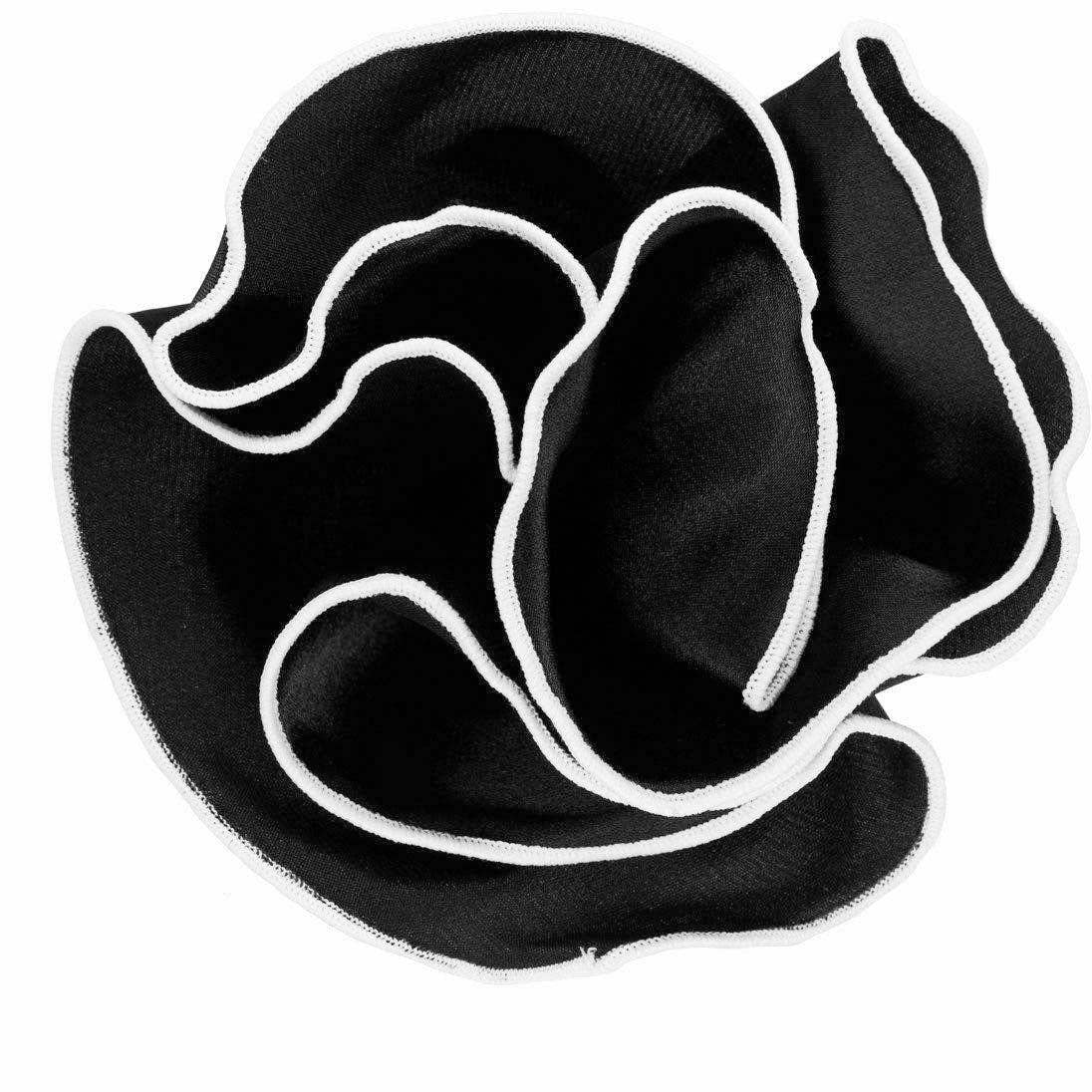 Dubal Brothers - Vittorio Farina Round Pocket Square with Embroidered Piping Var. 01 by Classy Cufflinks: Navy/White (040)