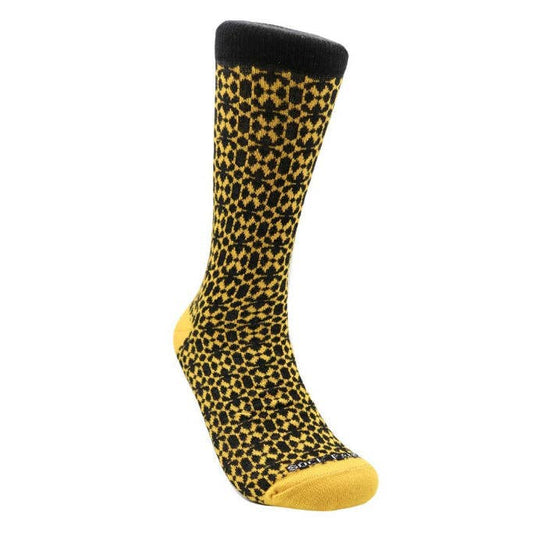 Sock Panda - Sophisticated Mustard Yellow and Black Patterned Office Sock