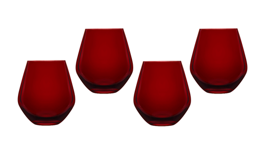 Godinger - Set of Four Meridian Stemless - Red