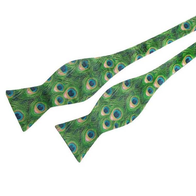 Peacock Feathers Bow Tie
