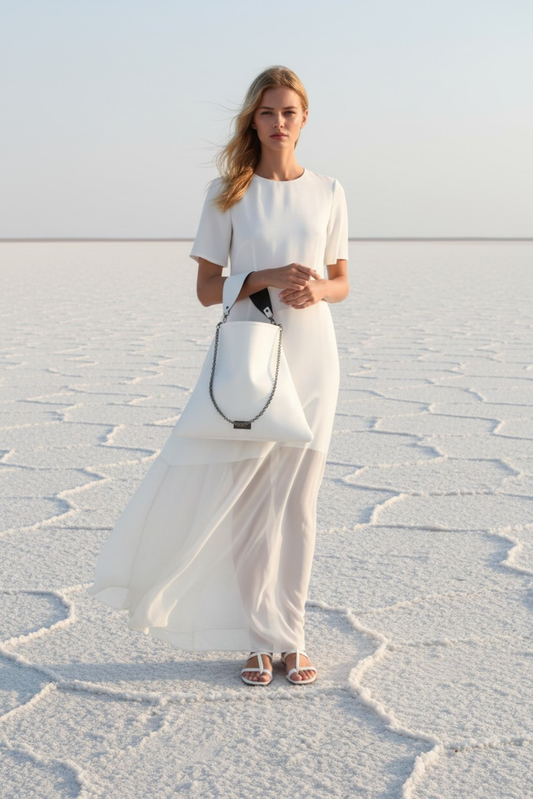 ANA KOUTSI - Erato leather bag in white