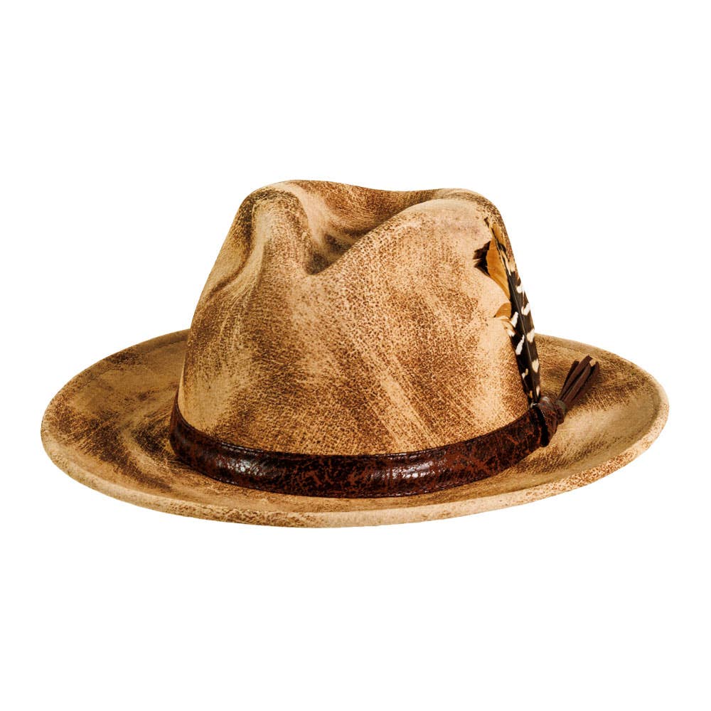 American Hat Makers - Wool Felt Packable Hat - Style Bootlegger Open Sizing 6: Ivory / MD