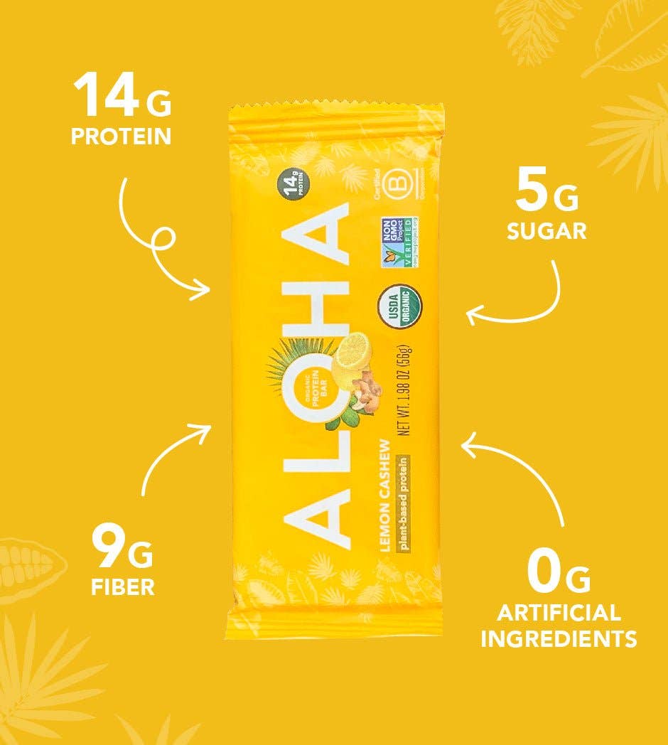 Aloha - Lemon Cashew Protein Bar: 12 Bar Box