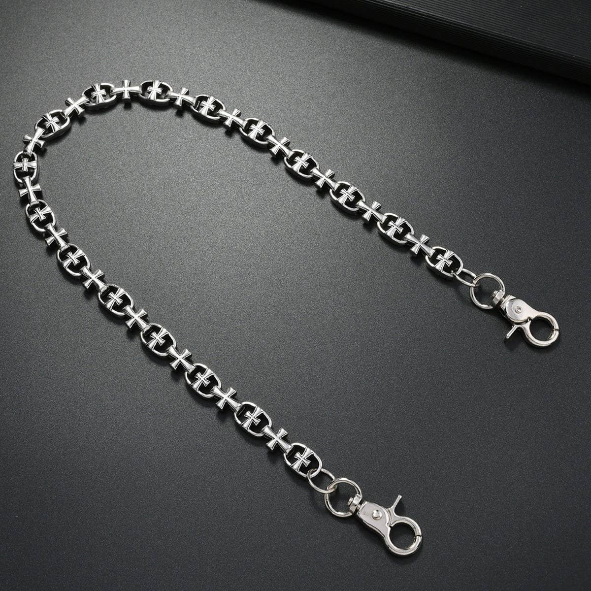 ACCITY - FASHION PERSONALITY CROSS YOUTH JEANS CHAIN_CWMM4875: Silver / (OS) 1