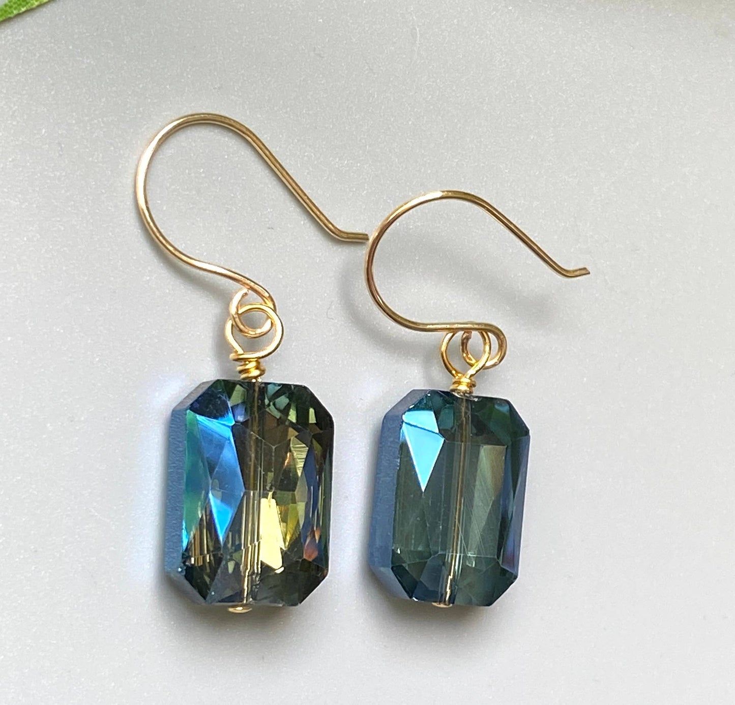 Marble Designs Jewelry - Blue Crystal Earrings Gold Elegant Drops: Blue / Silver