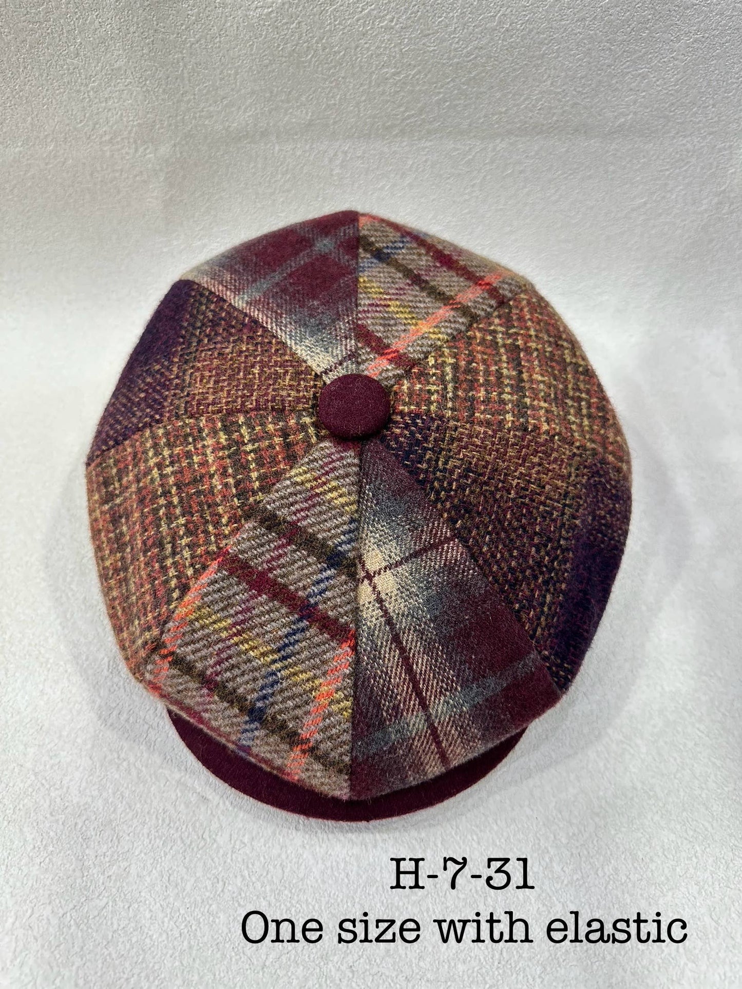 LEXA PLUS - H-7-31 Patchwork tweed newsboy cap