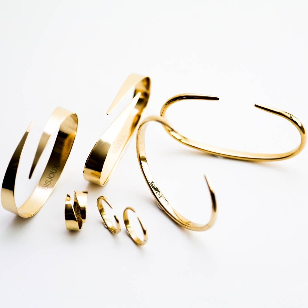 Bisjoux - Brass Palmlet  palm cuff  ring Ribbon bracelet: Palmlet