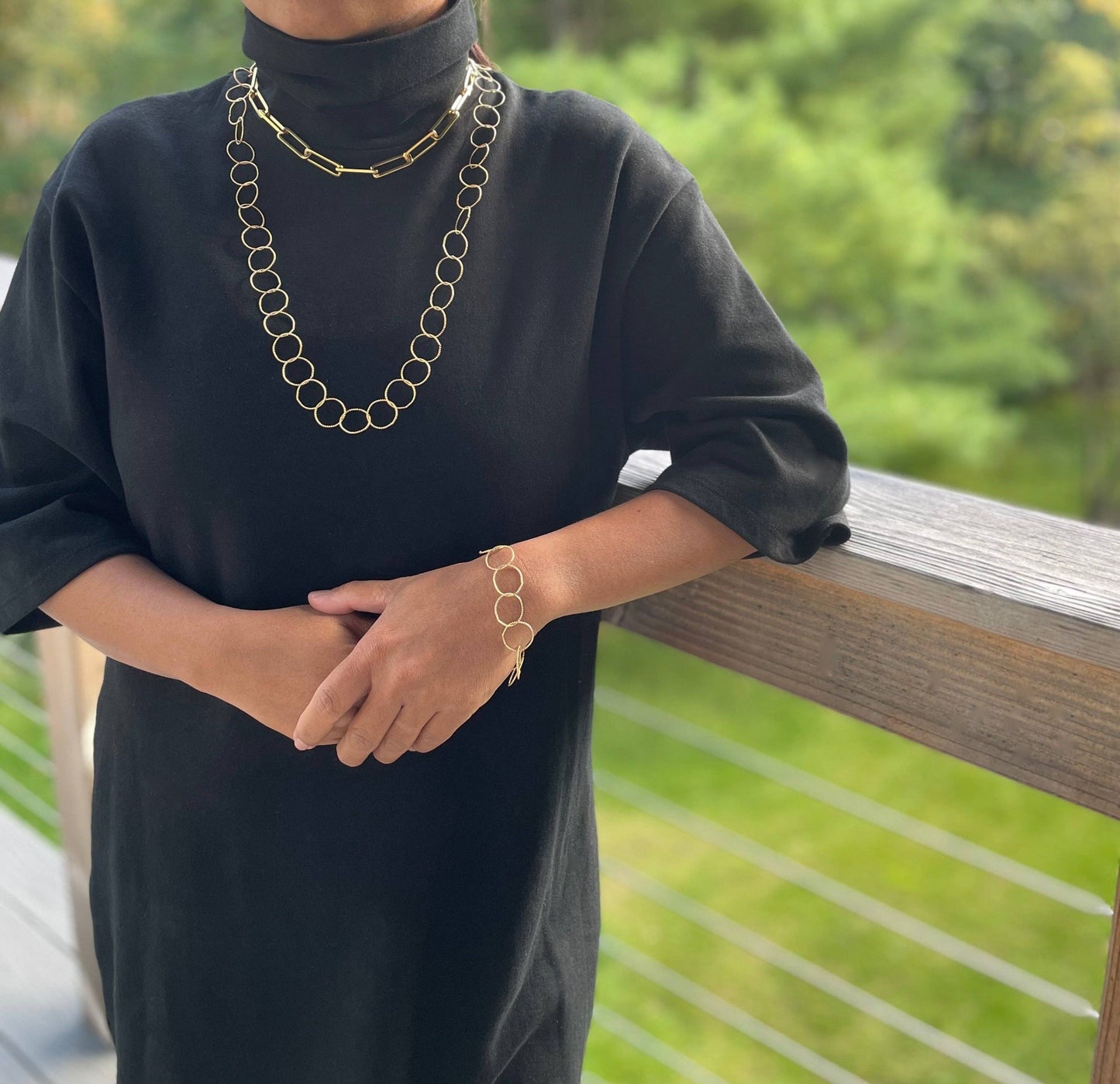 David Aubrey Jewelry - DOR615 18k matte gold paperclip chain necklace
